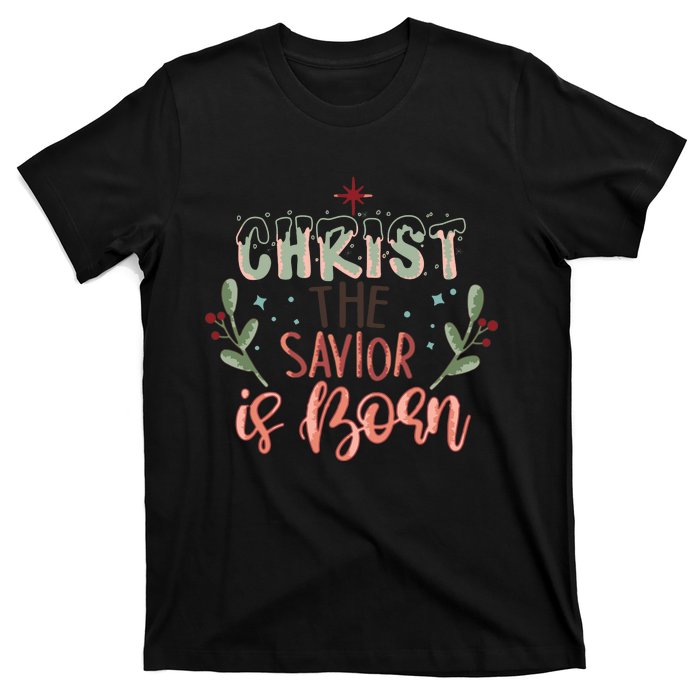 Christ The Savior Is Born Christian Retro Christmas Religious Graphic Plus Size T-Shirt