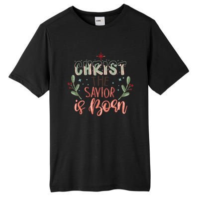 Christ The Savior Is Born Christian Retro Christmas Religious Graphic Plus Size Tall Fusion ChromaSoft Performance T-Shirt