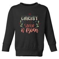 Christ The Savior Is Born Christian Retro Christmas Religious Graphic Plus Size Toddler Sweatshirt