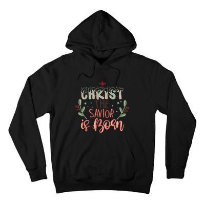 Christ The Savior Is Born Christian Retro Christmas Religious Graphic Plus Size Tall Hoodie