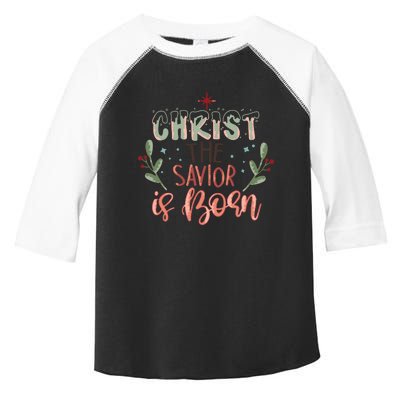 Christ The Savior Is Born Christian Retro Christmas Religious Graphic Plus Size Toddler Fine Jersey T-Shirt