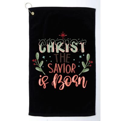 Christ The Savior Is Born Christian Retro Christmas Religious Graphic Plus Size Platinum Collection Golf Towel