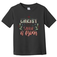 Christ The Savior Is Born Christian Retro Christmas Religious Graphic Plus Size Toddler T-Shirt