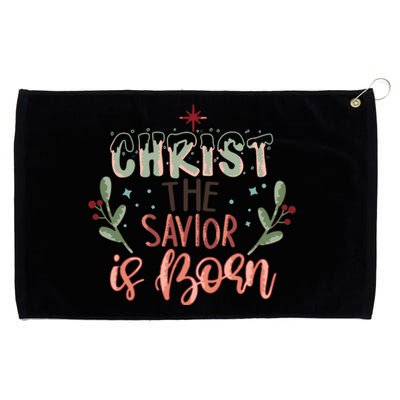 Christ The Savior Is Born Christian Retro Christmas Religious Graphic Plus Size Grommeted Golf Towel