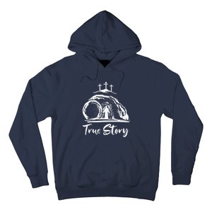 Christians True Story He Is Risen Cross Jesus Easter Day Hoodie