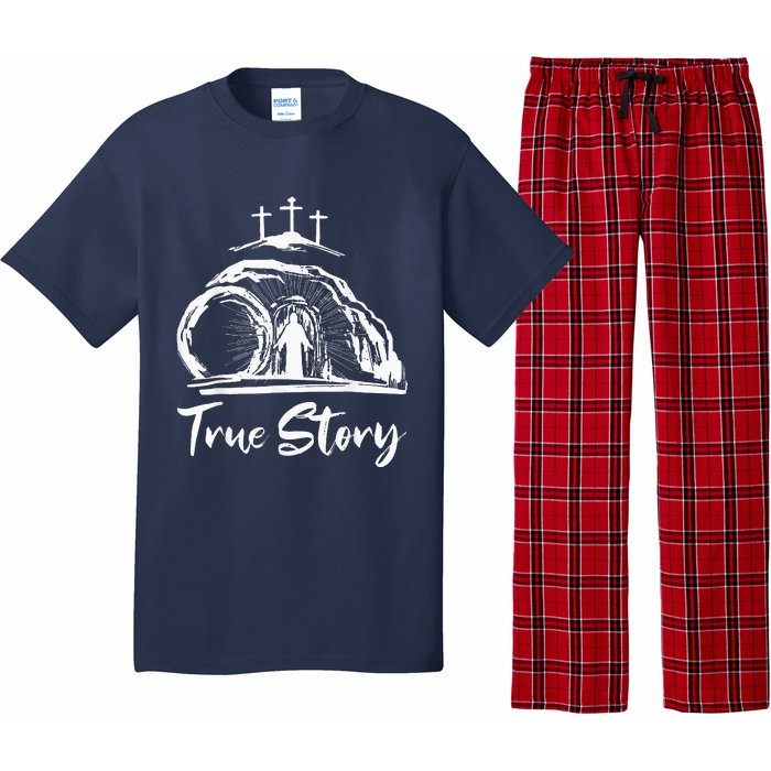 Christians True Story He Is Risen Cross Jesus Easter Day Pajama Set