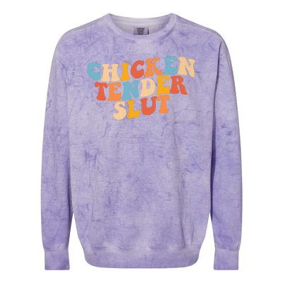 Chicken Tender Slut Retro Funny Colorblast Crewneck Sweatshirt