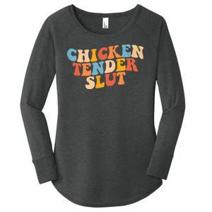 Chicken Tender Slut Retro Funny Women's Perfect Tri Tunic Long Sleeve Shirt