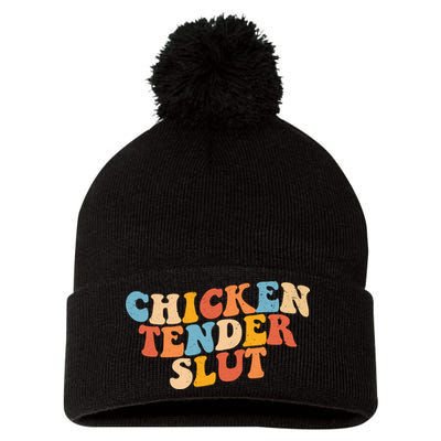 Chicken Tender Slut Retro Funny Pom Pom 12in Knit Beanie