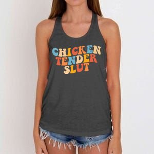 Chicken Tender Slut Retro Funny Women's Knotted Racerback Tank