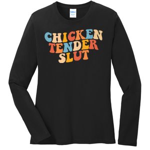 Chicken Tender Slut Retro Funny Ladies Long Sleeve Shirt