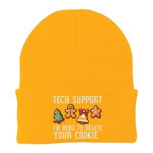 Christmas Tech Support Here To Delete Cookies Xmas Knit Cap Winter Beanie