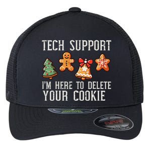 Christmas Tech Support Here To Delete Cookies Xmas Flexfit Unipanel Trucker Cap