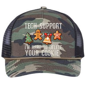 Christmas Tech Support Here To Delete Cookies Xmas Retro Rope Trucker Hat Cap