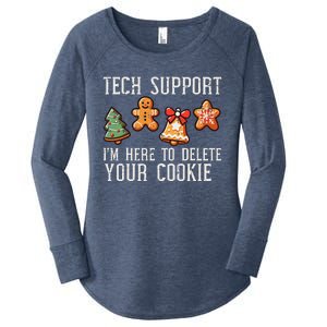 Christmas Tech Support Here To Delete Cookies Xmas Women's Perfect Tri Tunic Long Sleeve Shirt