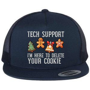 Christmas Tech Support Here To Delete Cookies Xmas Flat Bill Trucker Hat