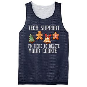 Christmas Tech Support Here To Delete Cookies Xmas Mesh Reversible Basketball Jersey Tank