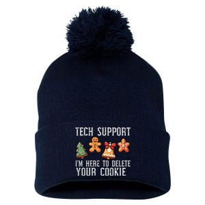 Christmas Tech Support Here To Delete Cookies Xmas Pom Pom 12in Knit Beanie