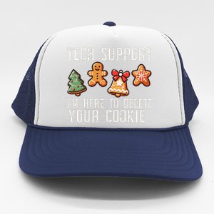 Christmas Tech Support Here To Delete Cookies Xmas Trucker Hat