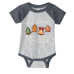 Christmas Tech Support Here To Delete Cookies Xmas Infant Baby Jersey Bodysuit