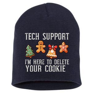 Christmas Tech Support Here To Delete Cookies Xmas Short Acrylic Beanie