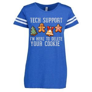 Christmas Tech Support Here To Delete Cookies Xmas Enza Ladies Jersey Football T-Shirt