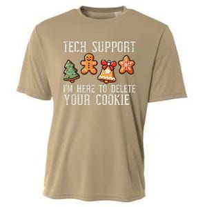 Christmas Tech Support Here To Delete Cookies Xmas Cooling Performance Crew T-Shirt