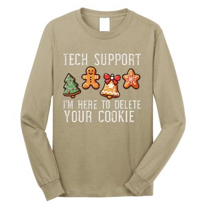 Christmas Tech Support Here To Delete Cookies Xmas Long Sleeve Shirt