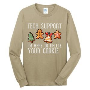 Christmas Tech Support Here To Delete Cookies Xmas Tall Long Sleeve T-Shirt