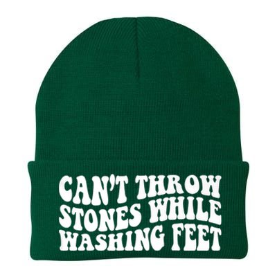 Can't Throw Stones While Washing Feet Knit Cap Winter Beanie