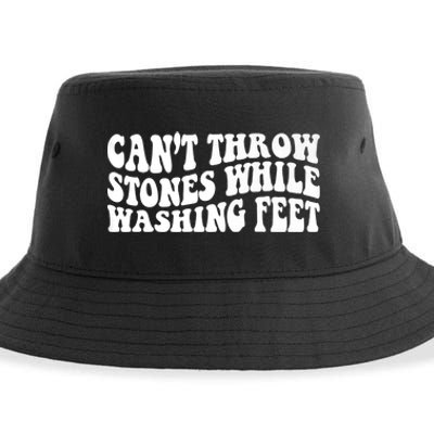 Can't Throw Stones While Washing Feet Sustainable Bucket Hat