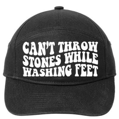 Can't Throw Stones While Washing Feet 7-Panel Snapback Hat