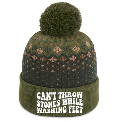 Can't Throw Stones While Washing Feet The Baniff Cuffed Pom Beanie