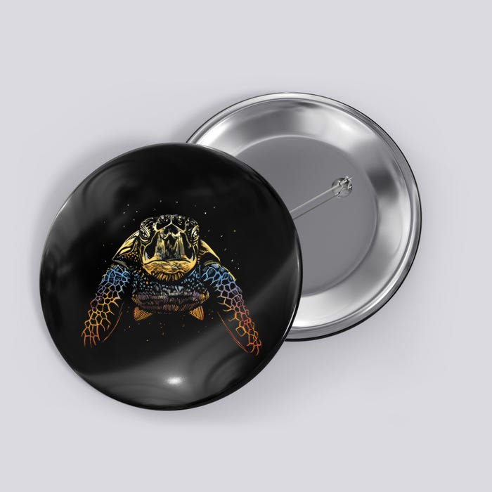 Colorful Turtle Sea Life Button