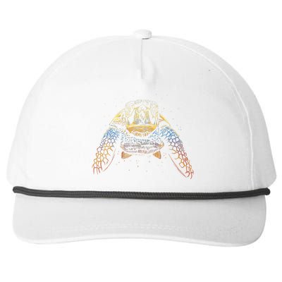 Colorful Turtle Sea Life Snapback Five-Panel Rope Hat