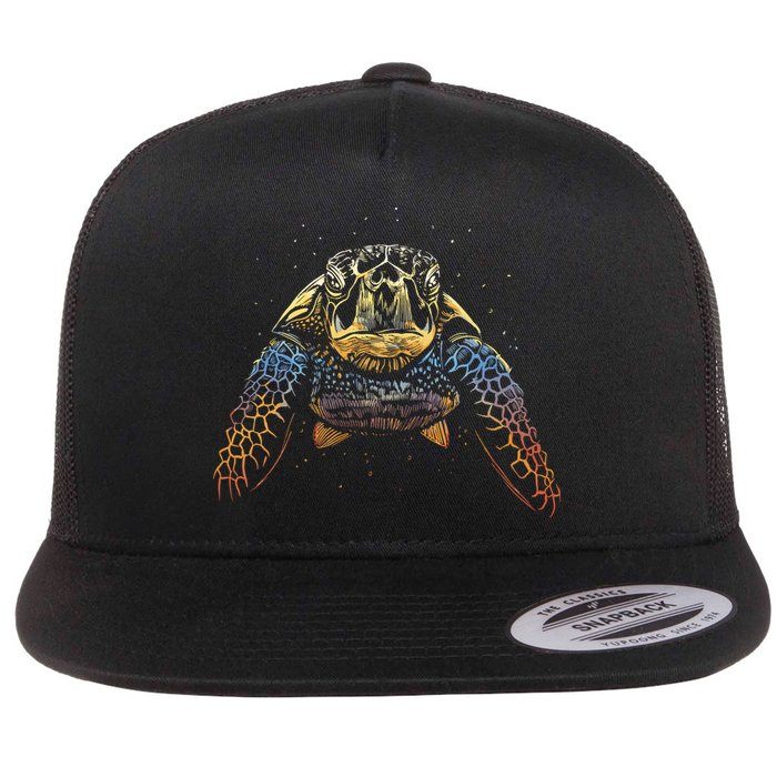Colorful Turtle Sea Life Flatbill Hat