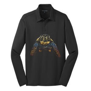 Colorful Turtle Sea Life Silk Touch Performance Long Sleeve Polo