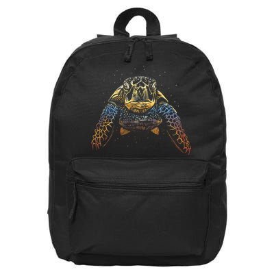 Colorful Turtle Sea Life 16 in Basic Backpack