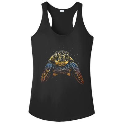 Colorful Turtle Sea Life Ladies PosiCharge Competitor Racerback Tank