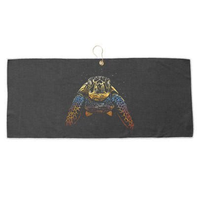 Colorful Turtle Sea Life Large Microfiber Waffle Golf Towel