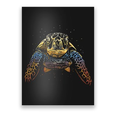 Colorful Turtle Sea Life Poster