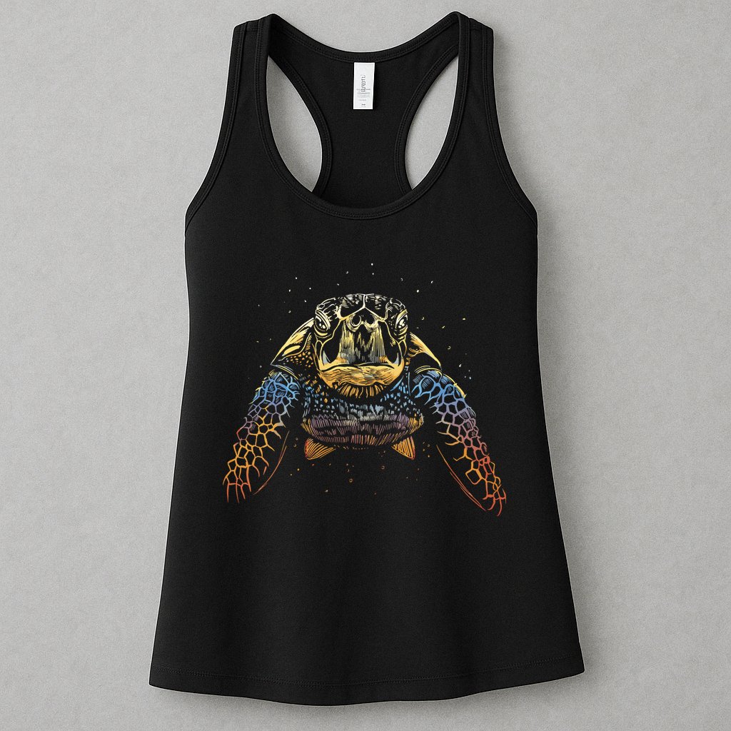 Colorful Turtle Sea Life Womens Tank Top