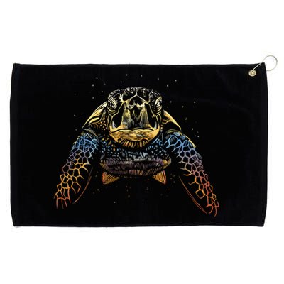 Colorful Turtle Sea Life Grommeted Golf Towel