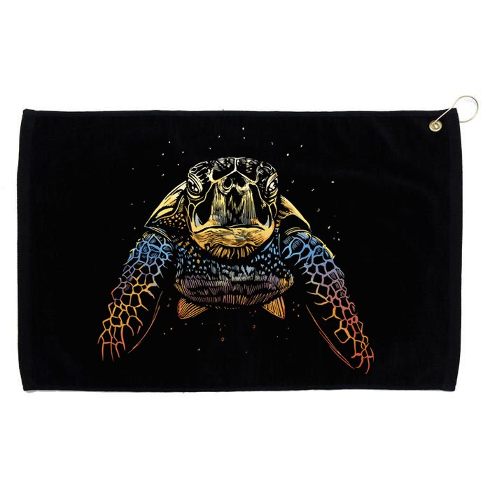 Colorful Turtle Sea Life Grommeted Golf Towel