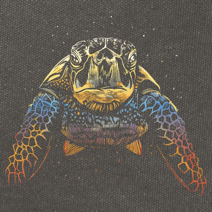 Colorful Turtle Sea Life Cotton Canvas Backpack