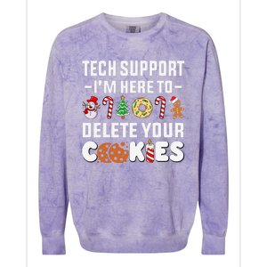 Christmas Tech Support Here To Delete Your Cookies Xmas Cool Colorblast Crewneck Sweatshirt