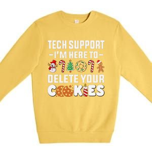 Christmas Tech Support Here To Delete Your Cookies Xmas Cool Premium Crewneck Sweatshirt