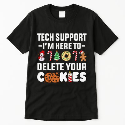 Christmas Tech Support Here To Delete Your Cookies Xmas Cool Tall T-Shirt