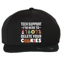 Christmas Tech Support Here To Delete Your Cookies Xmas Cool Wool Snapback Cap
