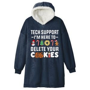 Christmas Tech Support Here To Delete Your Cookies Xmas Cool Hooded Wearable Blanket